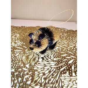 Bristle Brush Raccoon Ornament Buri Sisal Fiber Woodland Animal Figure Decor
